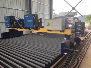 tvöfaldur drif gantry cnc plasma klippa vél skera solid stál / h geisla framleiðslu línu